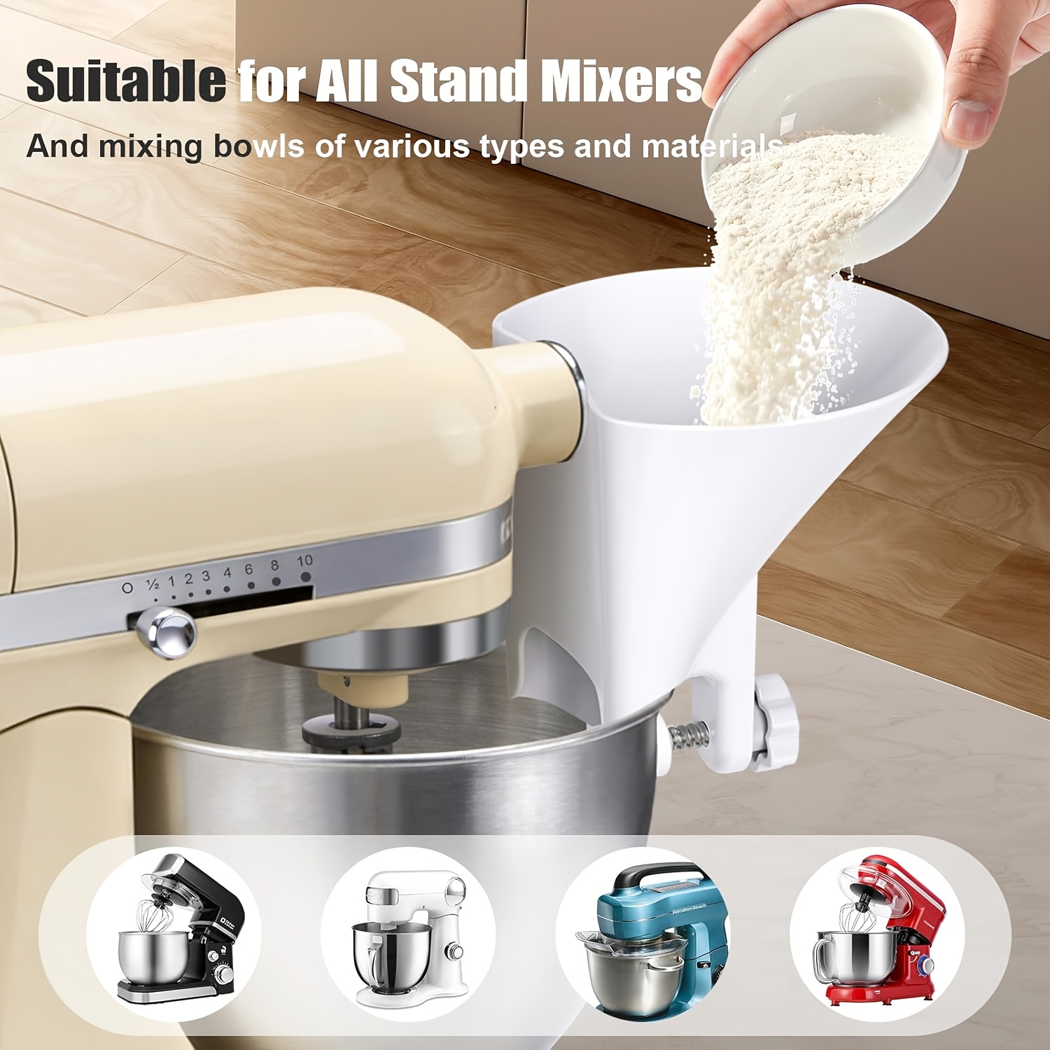 Commercial Kitchen Aid Mixer - Entonnoir à farine à large ouverture
