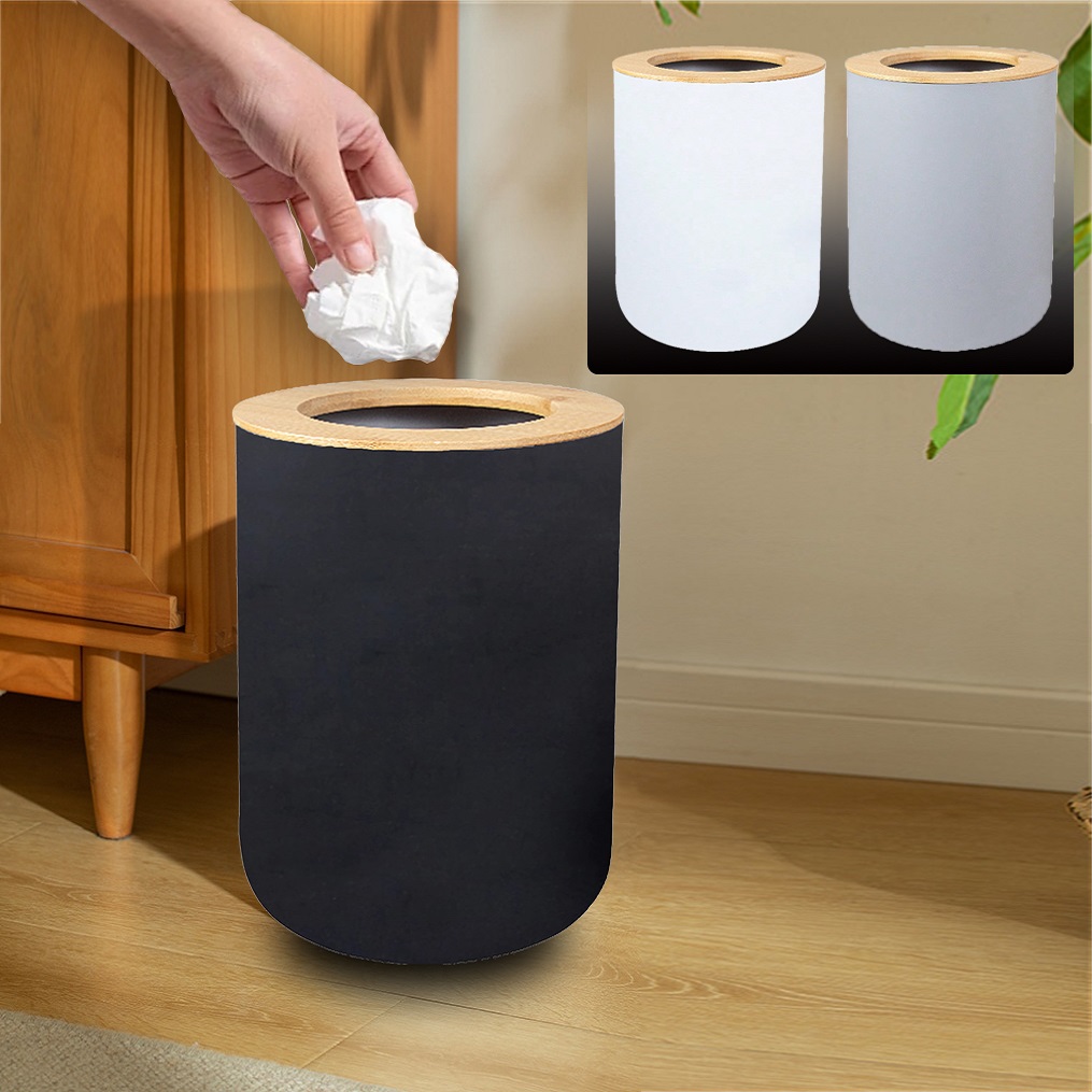 Commercial Kitchen Trash Can - Poubelle en plastique noir, poubelle moderne