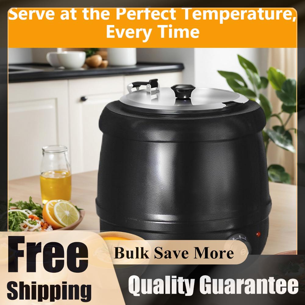 Soup Kettle Warmer - Chauffe-soupe électrique 10L avec couvercle, Pot