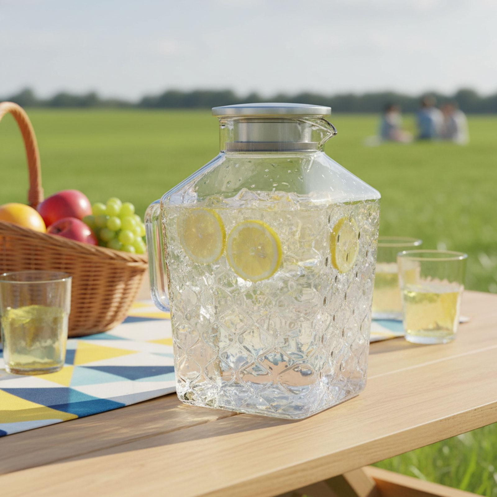Cold Drink Dispenser - Carafe en verre grande capacité avec