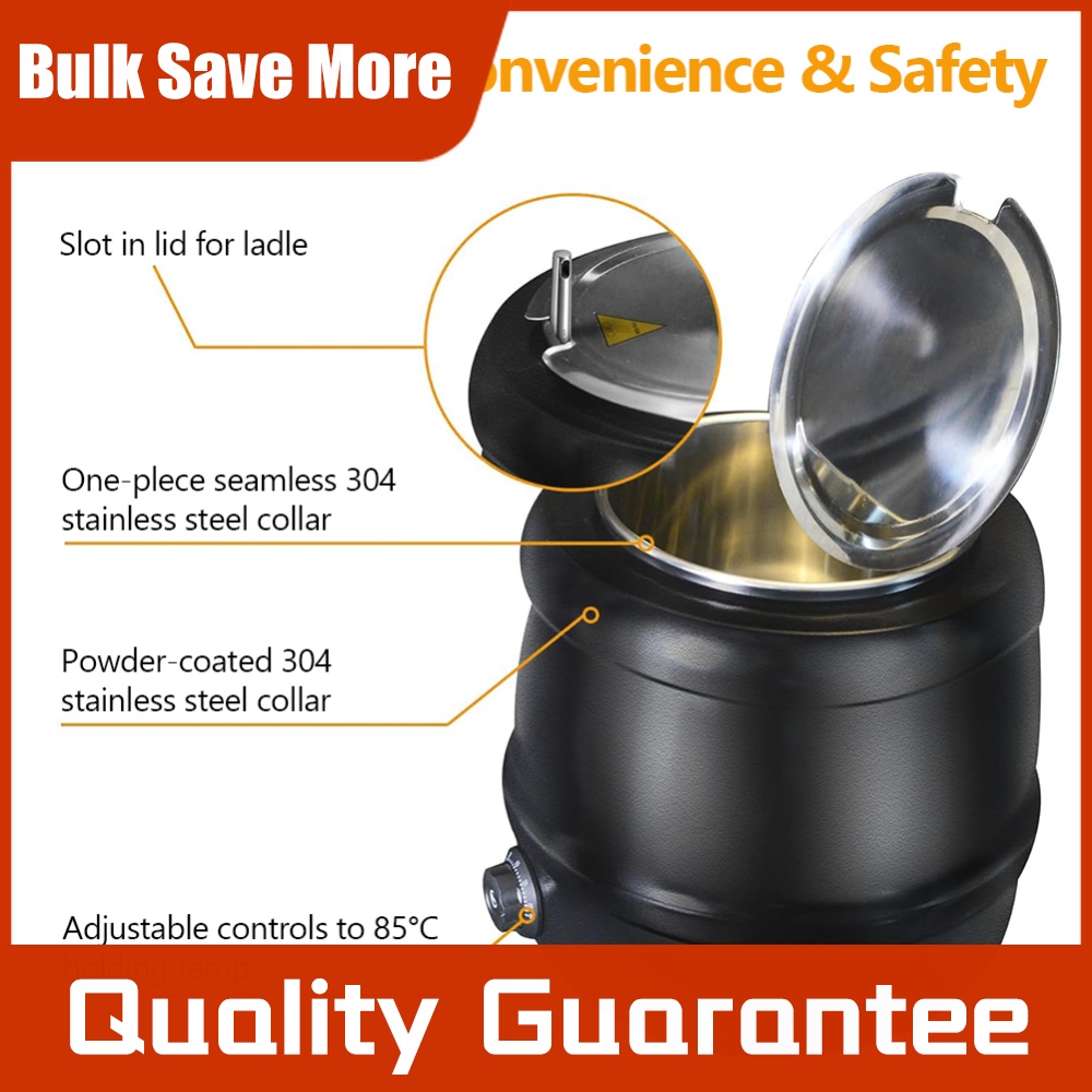 Soup Kettle Warmer - Marmite à soupe 10L avec couvercle