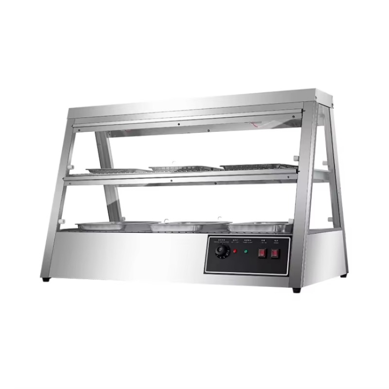 Food Warmer Display - Vitrine chauffante électrique commerciale en acier