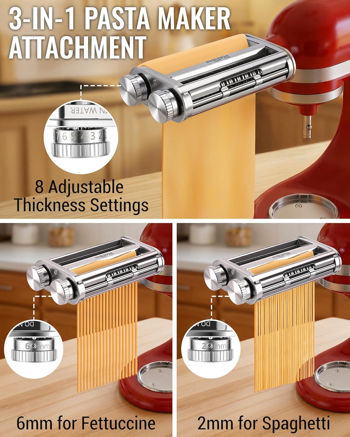 Accessoire de coupe-pâtes 3-en - Commercial Kitchen Aid Mixer avis et prix
