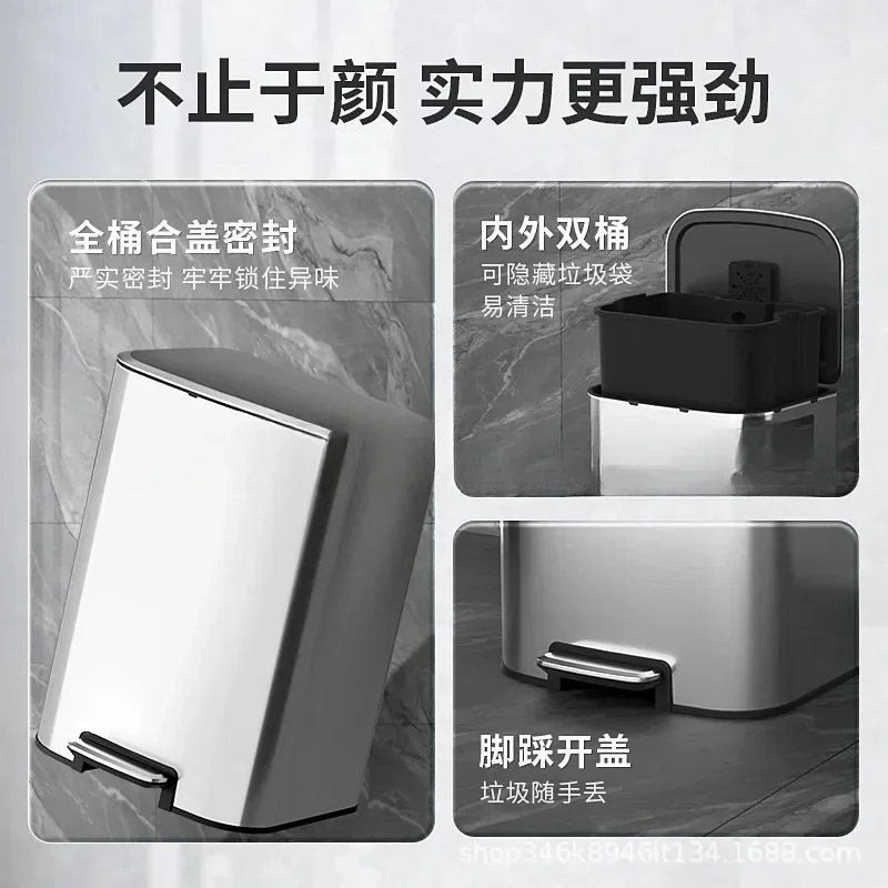 Poubelle en acier inoxydable,  - Commercial Kitchen Trash Can avis et prix